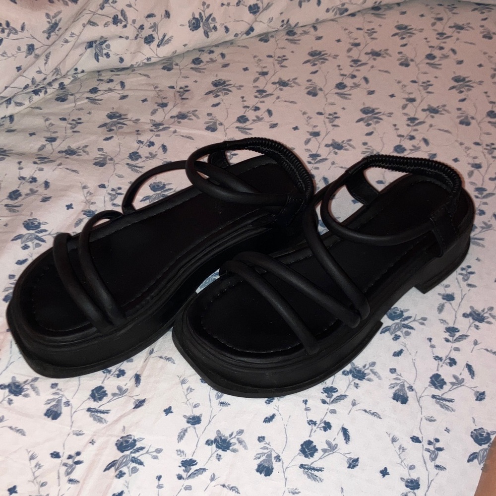 SHEIN Black Strappy Sandals